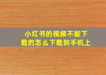 小红书的视频不能下载的怎么下载到手机上