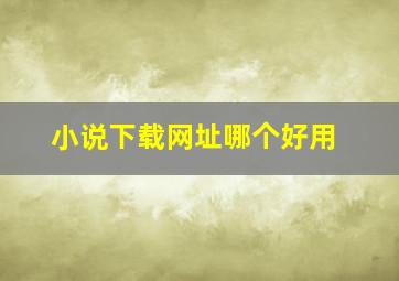 小说下载网址哪个好用