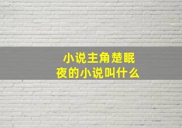 小说主角楚眠夜的小说叫什么