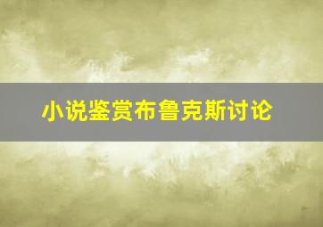 小说鉴赏布鲁克斯讨论