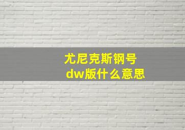 尤尼克斯钢号dw版什么意思