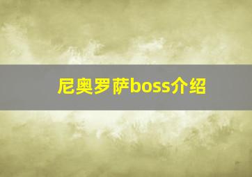 尼奥罗萨boss介绍