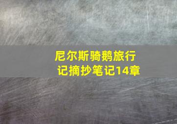 尼尔斯骑鹅旅行记摘抄笔记14章