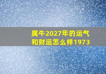 属牛2027年的运气和财运怎么样1973