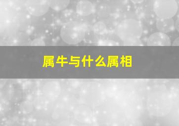 属牛与什么属相