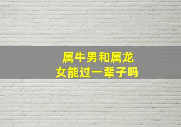 属牛男和属龙女能过一辈子吗