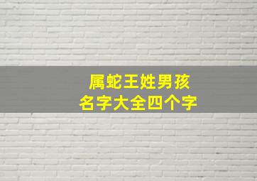 属蛇王姓男孩名字大全四个字