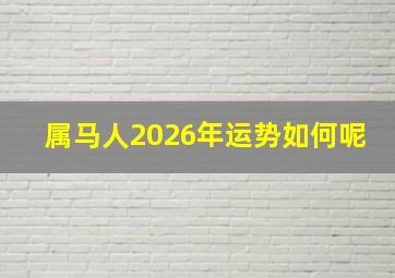 属马人2026年运势如何呢