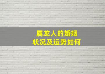 属龙人的婚姻状况及运势如何