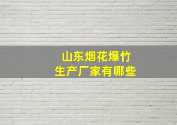 山东烟花爆竹生产厂家有哪些