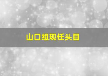 山口组现任头目