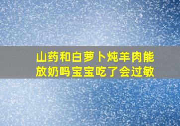 山药和白萝卜炖羊肉能放奶吗宝宝吃了会过敏