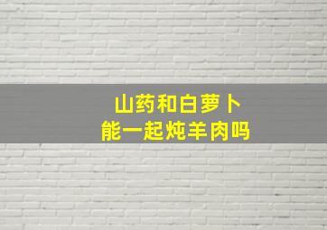 山药和白萝卜能一起炖羊肉吗