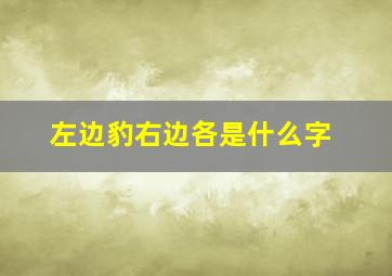 左边豹右边各是什么字