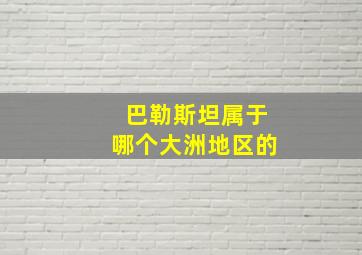 巴勒斯坦属于哪个大洲地区的