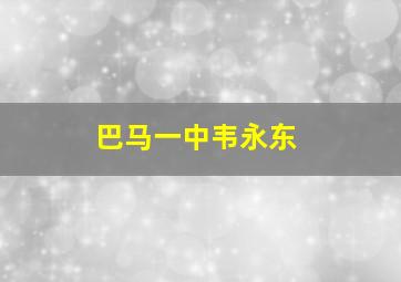 巴马一中韦永东