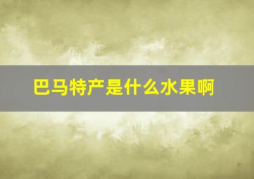 巴马特产是什么水果啊