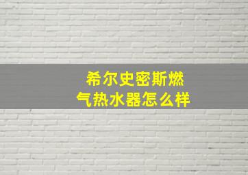 希尔史密斯燃气热水器怎么样