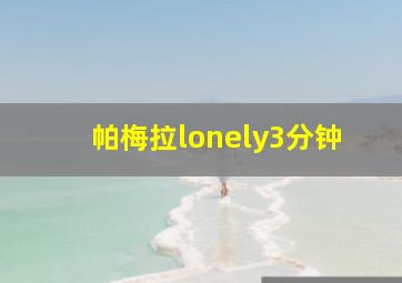 帕梅拉lonely3分钟