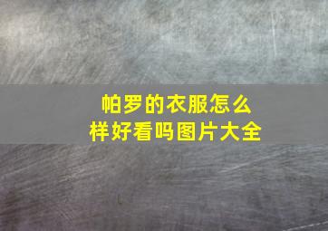 帕罗的衣服怎么样好看吗图片大全