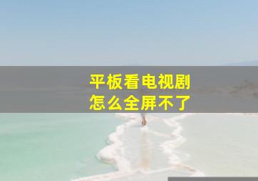 平板看电视剧怎么全屏不了