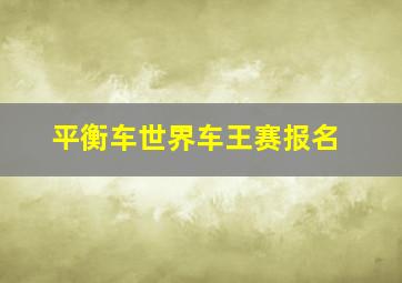 平衡车世界车王赛报名