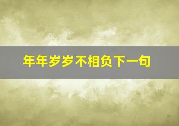 年年岁岁不相负下一句