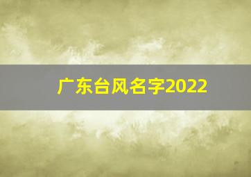 广东台风名字2022