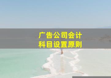 广告公司会计科目设置原则