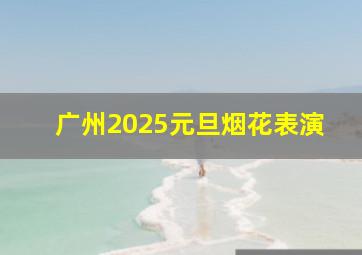 广州2025元旦烟花表演