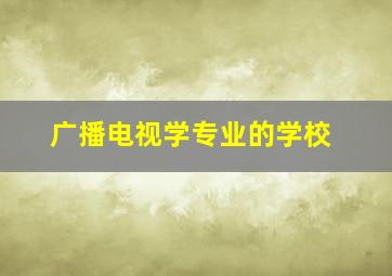 广播电视学专业的学校