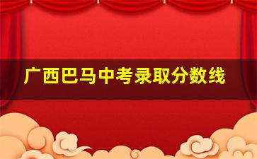 广西巴马中考录取分数线