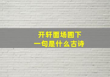 开轩面场圃下一句是什么古诗