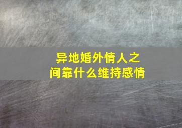 异地婚外情人之间靠什么维持感情