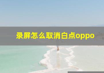 录屏怎么取消白点oppo