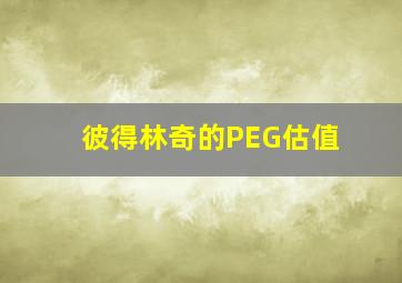 彼得林奇的PEG估值