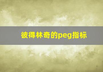 彼得林奇的peg指标