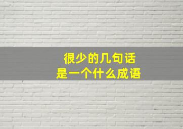 很少的几句话是一个什么成语