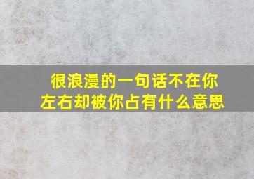 很浪漫的一句话不在你左右却被你占有什么意思