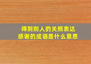 得到别人的关照表达感谢的成语是什么意思