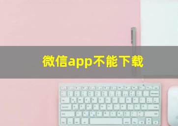 微信app不能下载