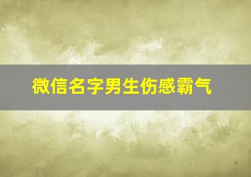 微信名字男生伤感霸气