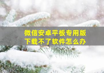 微信安卓平板专用版下载不了软件怎么办