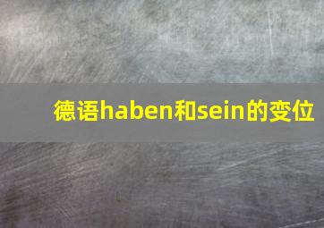 德语haben和sein的变位