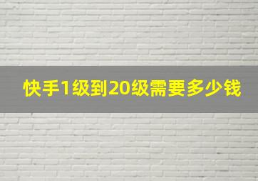 快手1级到20级需要多少钱