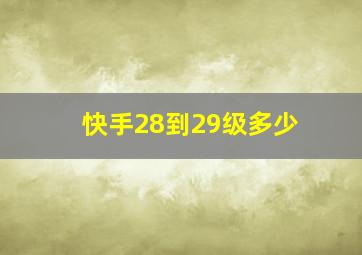 快手28到29级多少