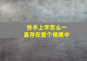 快手上字怎么一直存在整个视频中