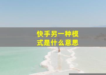 快手另一种模式是什么意思