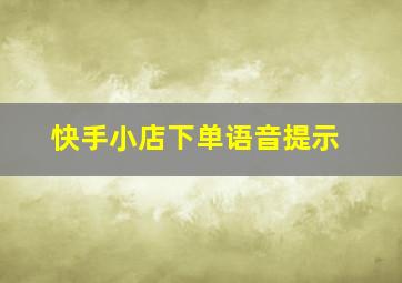 快手小店下单语音提示