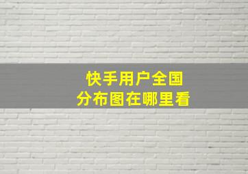 快手用户全国分布图在哪里看